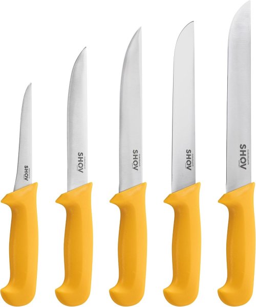 Shov Küchenmesser Set – Premiumqualität | Profi Küchenmesser | Kochmesser Set | Fleischmesser | Ausbeinmesser | Scharf & Robust | Für Profis & Hobbyköche (5, Messer)