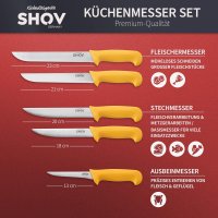 Shov Küchenmesser Set – Premiumqualität | Profi Küchenmesser | Kochmesser Set | Fleischmesser | Ausbeinmesser | Scharf & Robust | Für Profis & Hobbyköche (5, Messer)