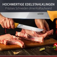 Shov Küchenmesser Set – Premiumqualität | Profi Küchenmesser | Kochmesser Set | Fleischmesser | Ausbeinmesser | Scharf & Robust | Für Profis & Hobbyköche (5, mit Beil)