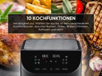 ERATEC AF-60 Heißluftfritteuse XXL (5,5L) – 1500W Air Fryer mit LED-Touchscreen, 10 Programmen & Timer – Ohne Öl, Energiesparend, Schwarz