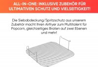 ERATEC AF-60 Heißluftfritteuse XXL (5,5L) – 1500W Air Fryer mit LED-Touchscreen, 10 Programmen & Timer – Ohne Öl, Energiesparend, Schwarz