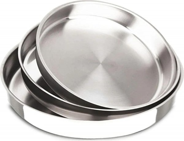 IMEX Backblech Rund 3er Set (28/32/36 cm) – Extra Tief & Rostfrei – Perfekt für Backofen & Herd