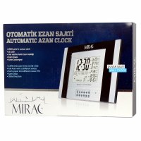 Mirac Automatische Uhr EZAN SAATI 2015 – Islamische Gebetsuhr mit 1500 Azan-Zeiten, Qibla-Richtung & 11 authentischen Azan-Stimmen