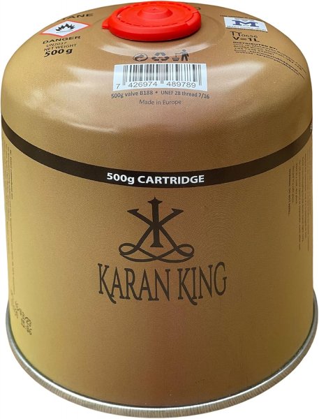 KARAN KING  500g Butan Gaskartuschen – Leckagesicher & Vielseitig für Campingkocher & Outdoor-Geräte | 1 Stück